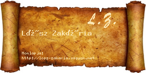 Lősz Zakária névjegykártya